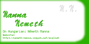 manna nemeth business card