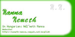 manna nemeth business card